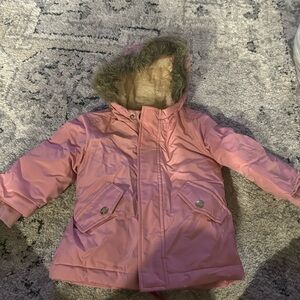 Cat and Jack winter coat- pink with fur hood